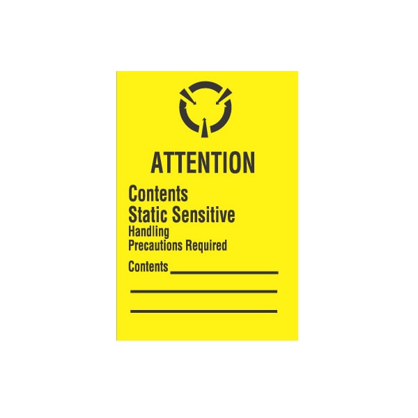 1x1-1/2, Attention Contents Static Sensitive Handling, labels